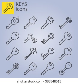 Web line set. Keys icon