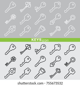 Web line set. Keys icon