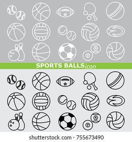 Web line set. Sports Balls