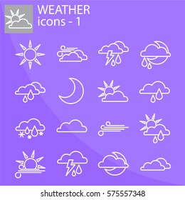 Web line set. Weather set. Weather forecast set for the site