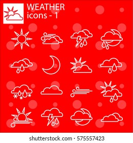 Web line set. Weather set. Weather forecast set for the site