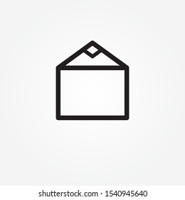 Web line sign icon. Open envelope
