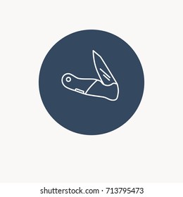 Web linear icon. Knife. Flat illustration