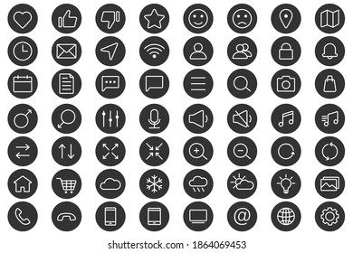 Web linear icons. Set of universal icons for web and mobile