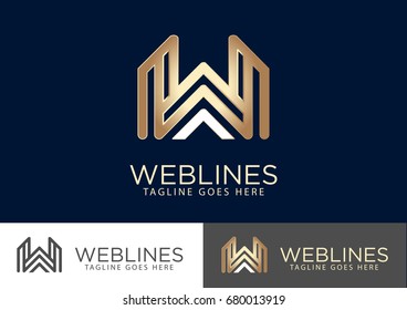 Web Lines Logo Design Vector Template 