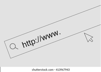 Web link background. Search window in browser at the internet
