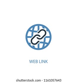 Web Link Concept 2 Colored Icon. Simple Blue Element Illustration. Web Link Concept Symbol Design From SEO Set. Can Be Used For Web And Mobile UI/UX