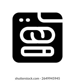 web link glyph icon. Strong and solid vector icon for websites, mobile interfaces, presentations, and visual branding. High quality and easy to edit.