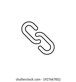 web Link, hyperlink icon in flat black line style, isolated on white background 