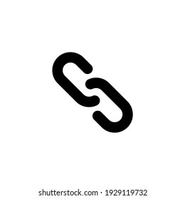 web Link, hyperlink icon in solid black flat shape glyph icon, isolated on white background 