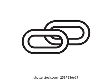 web Link, hyperlink icon in solid black flat shape glyph icon, isolated on white background