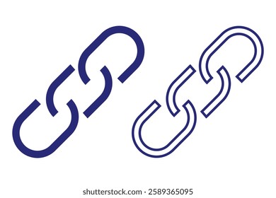 web Link, hyperlink icon in solid black flat shape glyph icon. Chain icon vector isolated. Vector connection concept. 