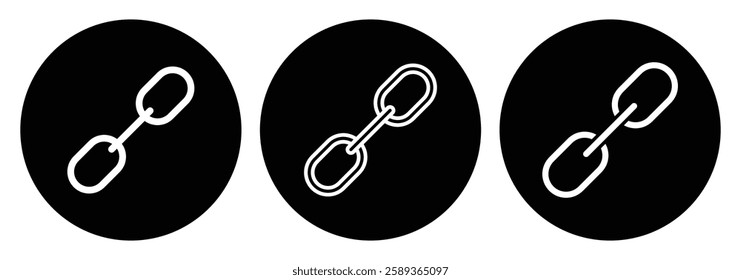 web Link, hyperlink icon in solid black flat shape glyph icon. Chain icon vector isolated. Vector connection concept. 