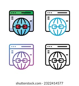 Web link icon design in four variation color