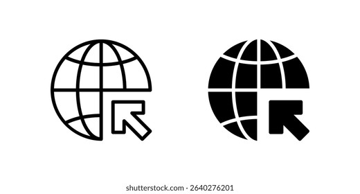 Web Link Icon Set. A black icon of a web link symbol, representing online connections.