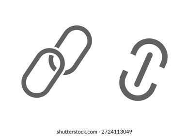 Symbolsatz für Weblinks. Kettensymbole. URL-Link-Symbol der Webseite. Externer Link, Link teilen, Internet-URL, Symbol anhängen