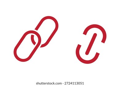 Conjunto de ícones de link da Web. Ícones de cadeia. Símbolo de link de URL de página da Web. link externo, link de compartilhamento, URL da Internet, símbolo de anexo