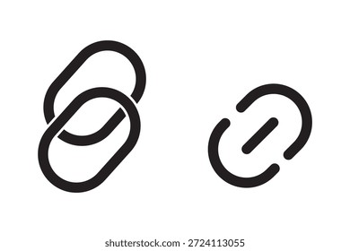 Conjunto de ícones de link da Web. Ícones de cadeia. Símbolo de link de URL de página da Web. link externo, link de compartilhamento, URL da Internet, símbolo de anexo