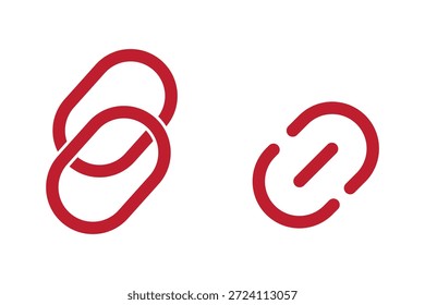 Conjunto de ícones de link da Web. Ícones de cadeia. Símbolo de link de URL de página da Web. link externo, link de compartilhamento, URL da Internet, símbolo de anexo
