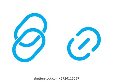 Conjunto de ícones de link da Web. Ícones de cadeia. Símbolo de link de URL de página da Web. link externo, link de compartilhamento, URL da Internet, símbolo de anexo