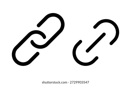 Conjunto de ícones de link da Web. Ícones de cadeia.