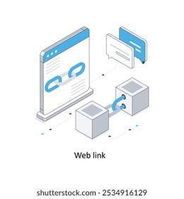 Isometrische Stockgrafik von Weblinks. EPS-Datei Stockgrafik