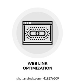 Web Link Optimization icon vector. Flat icon isolated on the white background. Editable EPS file. Vector illustration.