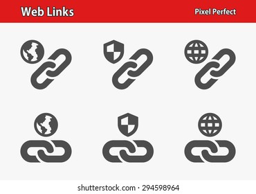 Web Links Icons. Professional, pixel perfect icons optimized for both large and small resolutions. EPS 8 format.