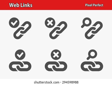Web Links Icons. Professional, pixel perfect icons optimized for both large and small resolutions. EPS 8 format.