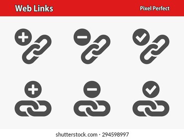 Web Links Icons. Professional, pixel perfect icons optimized for both large and small resolutions. EPS 8 format.