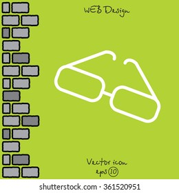 Web lint icon. Glasses