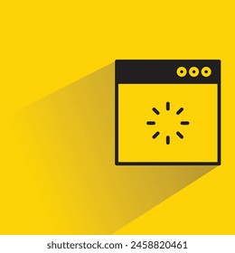 web loading icon with shadow on yellow background