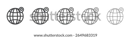 web location icon flat thin illustration symbol