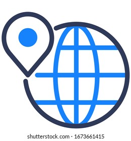 web location pin international business icon 