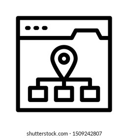 web location thin line vector icon