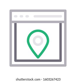 web location vector color line icon 