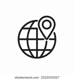 vetor de sinal de ícone do mundo do local da web
