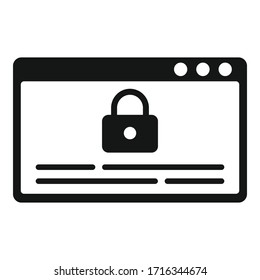 Web lock authentication icon. Simple illustration of web lock authentication vector icon for web design isolated on white background