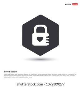 Web Lock Icon Hexa White Background icon template