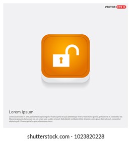 Web Lock Icon Orange Abstract Web Button