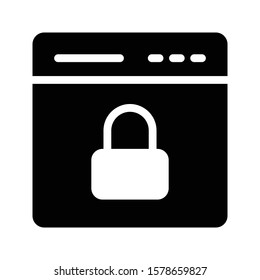 web lock vector glyph flat icon 
