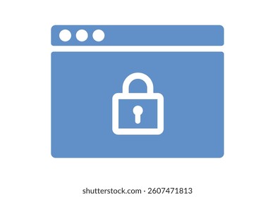 Web Lock Vector Illustration, cybersecurity padlock icon, secure server lock symbol, padlock on web icon, secure website vector icon