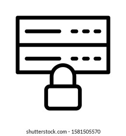 web lock vector thin line icon 