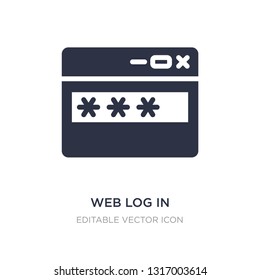 web log in icon on white background. Simple element illustration from Multimedia concept. web log in icon symbol design.