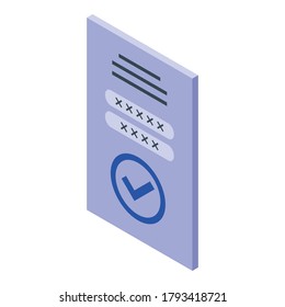 Web login authentication icon. Isometric of web login authentication vector icon for web design isolated on white background