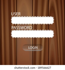 Web login form template. Easy editable vector