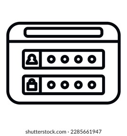 Web login icon outline vector. Internet interface. Website pin