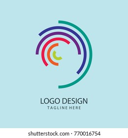 Web Logo. Spiral Logo Design. Colorful Logo