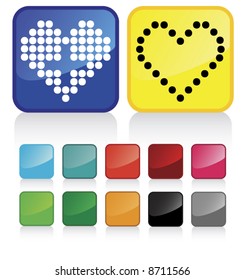 web love/heart buttons - and suggested colors with glossy aspect - check my gallery for other similar vectors