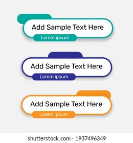 Web lower third banners set in three colors. -  Vector.